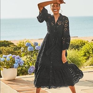 NWT Lilly Pulitzer Meadow midi black eyelet dress